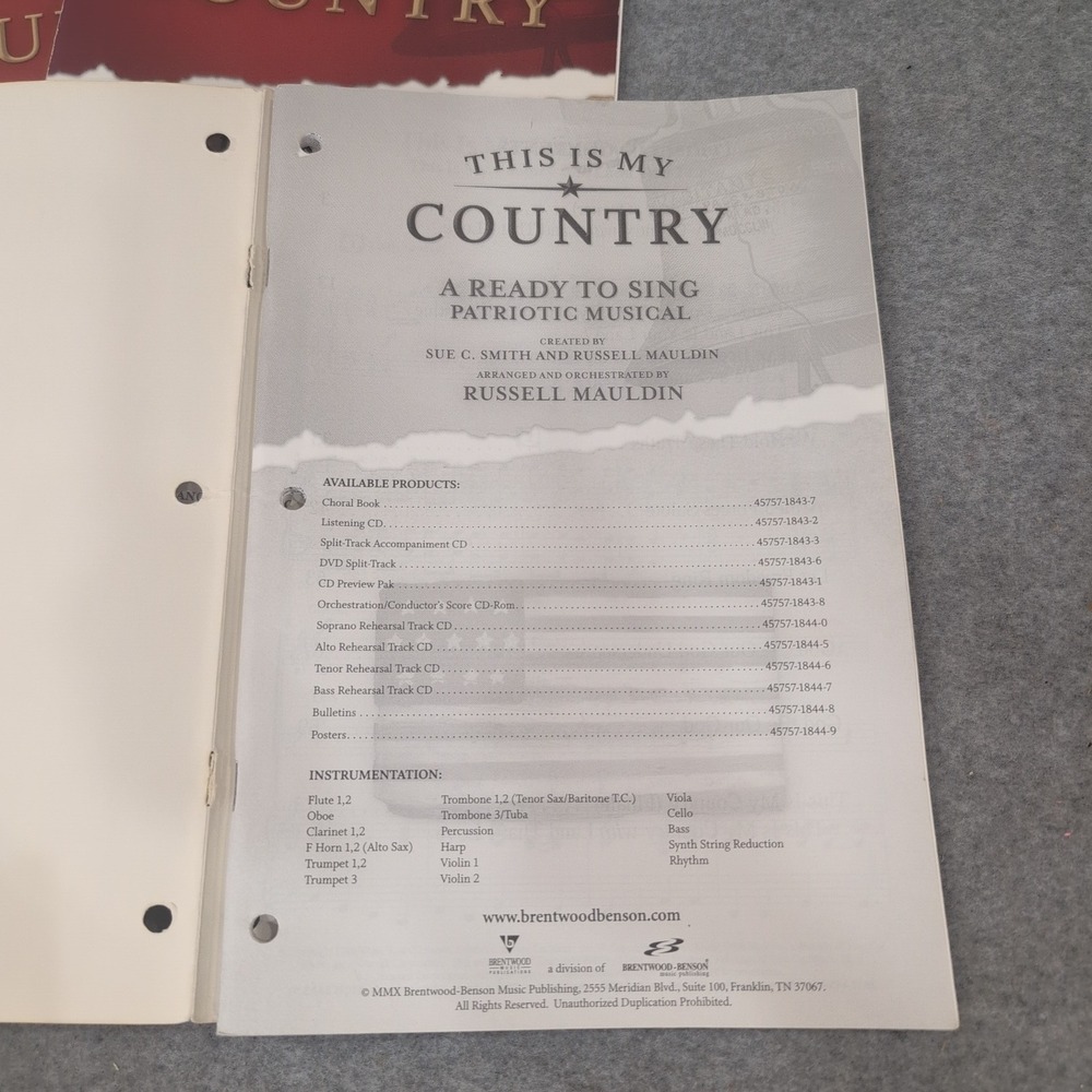 4 This Is My Country Ready To Sing Patriotic Musical Choral‎ Books SATB Mauldin - Picture 2 of 3